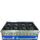FORNO Capriasca 48" 6.58 cu. ft. Dual Fuel Range with 8 Italian Burners in Blue, FFSGS6187-48BLU