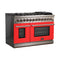 FORNO Capriasca 48" 6.58 cu. ft. Dual Fuel Range with 8 Italian Burners in Red, FFSGS6187-48RED