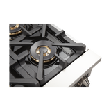 FORNO Capriasca 48″ 6.58 cu. ft. Gas Range with 8 Italian Burners in Red, FFSGS6260-48RED