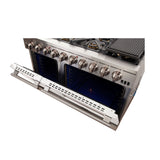 FORNO Capriasca 48″ 6.58 cu. ft. Gas Range with 8 Italian Burners in White, FFSGS6260-48WHT