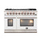 FORNO Capriasca 48″ 6.58 cu. ft. Gas Range with 8 Italian Burners in White, FFSGS6260-48WHT
