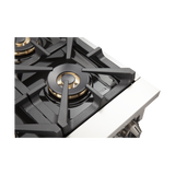 FORNO Capriasca 48″ 6.58 cu. ft. Gas Range with 8 Italian Burners in White, FFSGS6260-48WHT