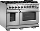 FORNO Appliance Package - 48 Inch Gas Burner/Electric Oven Pro Range, Wall Mount Range Hood, Microwave Drawer, Dishwasher, AP-FFSGS6187-48-6