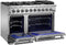 FORNO Appliance Package - 48 Inch Gas Burner/Electric Oven Pro Range, Wall Mount Range Hood, Microwave Drawer, Dishwasher, AP-FFSGS6187-48-6