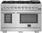 FORNO Appliance Package - 48 Inch Gas Burner/Electric Oven Pro Range, Wall Mount Range Hood, Microwave Drawer, Dishwasher, AP-FFSGS6187-48-6