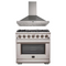 FORNO Appliance Package- 36 Inch Pro Gas Range, Wall Mount Range Hood, AP-FFSGS6260-36-W