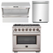FORNO Appliance Package - 36 Inch Pro Gas Range, Wall Mount Range Hood, Dishwasher, AP-FFSGS6260-36-2