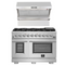 FORNO Appliance Package- 48 Inch Pro Gas Range, Wall Mount Range Hood, AP-FFSGS6260-48