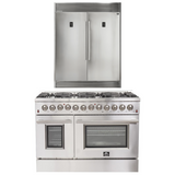 FORNO Appliance Package - 48" Gas Burner, Electric Oven Range and 60" Refrigerator, FBDL-005-02CAUS