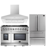 FORNO Appliance Package - 48" Gas Range, Range Hood, 36" Refrigerator, AP-FFSGS6239-48-2