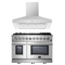 FORNO Appliance Package - 48" Gas Range, Wall Mount Range Hood, AP-FFSGS6239-48