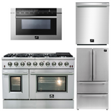 FORNO Appliance Package - 48" Gas Range, 36" Refrigerator, Microwave Drawer, Dishwasher, AP-FFSGS6244-48-25