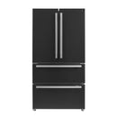 FORNO Espresso Package - 30" Electric Range and Refrigerator in Black with Silver Handles