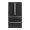 FORNO Espresso Package - 30" Electric Range, Range Hood, Refrigerator and Dishwasher in Black with Silver Handles