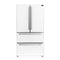 FORNO Espresso Moena 36" 19.2 cu. ft. Refrigerator with Ice Maker in White with Silver Handles, FFRBI1820-36WHT