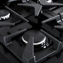 FORNO Antico 36" 4.5 cu. ft. Gas Range with 6 Sealed Burners in Black with Antique Brass Accents, FFSGS6219-36BLK