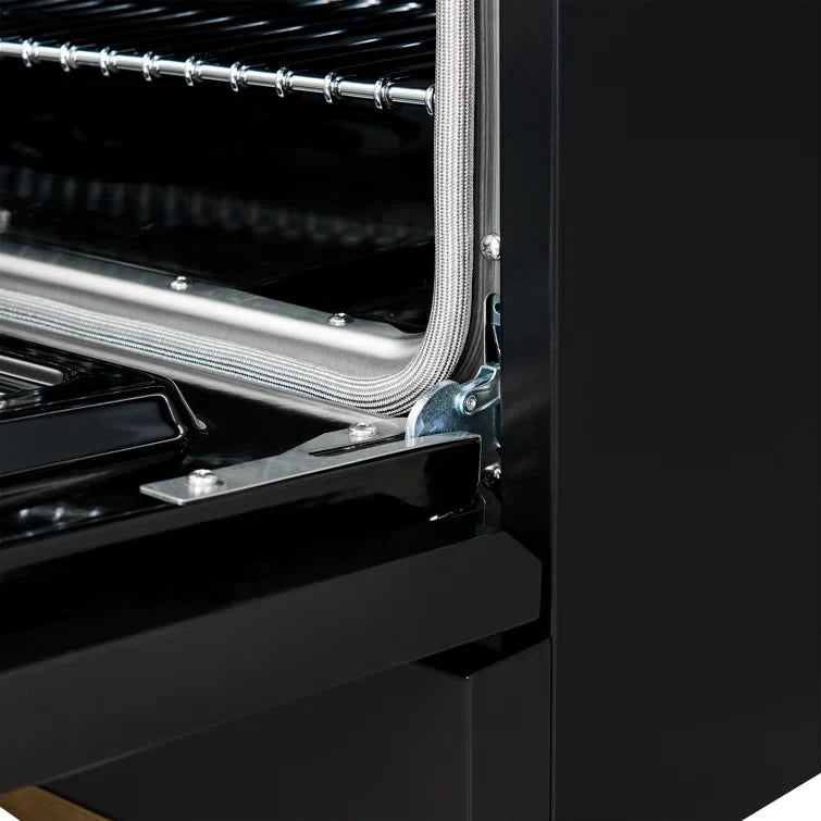 FORNO Antico 36" 4.5 cu. ft. Gas Range with 6 Sealed Burners in Black with Antique Brass Accents, FFSGS6219-36BLK
