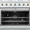 FORNO Antico 36" 4.5 cu. ft. Dual Fuel Range with 6 Sealed Burners in White with Antique Brass Accents, FFSGS6113-36WHT