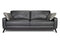 Valencia Francesca Mid Century Top Grain Leather Wide Seat Sofa, Charcoal Grey