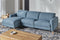 Valencia Freya Fabric Recliner Sofa, Three Seats with Left Chaise, Blue