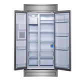 FORNO Salerno 40" 20 cu. ft. Side-by-Side Built-In Refrigerator with Water and Ice Dispenser and Modern Trim Kit, FFRBI1844-40MG