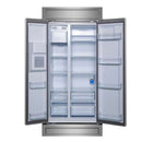 FORNO Salerno 40" 20 cu. ft. Side-by-Side Built-In Refrigerator with Water and Ice Dispenser and Modern Trim Kit, FFRBI1844-40MG