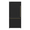 FORNO Espresso Milano 62" 34.4 cu. ft. Side-By-Side Refrigerator with Ice Maker in Black with Antique Brass Accents, FFFFD1787-60BLK
