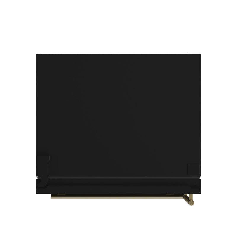 FORNO Espresso Milano 62" 34.4 cu. ft. Side-By-Side Refrigerator with Ice Maker in Black with Antique Brass Accents, FFFFD1787-60BLK