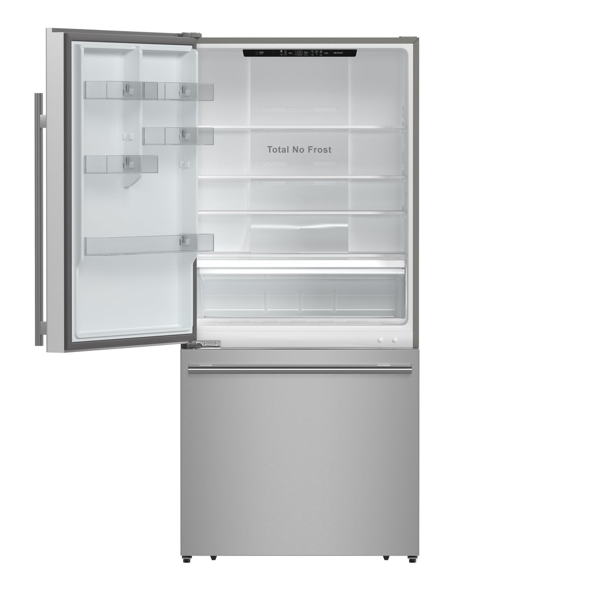 FORNO Espresso Milano 31" 17.2 cu. ft. Left Swing Refrigerator and Bottom Freezer with Ice Maker in Stainless Steel and Silver Handles, FFFFD1786-31S