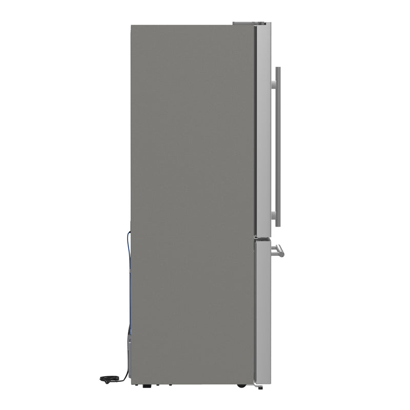 FORNO Espresso Milano 31" 17.2 cu. ft. Left Swing Refrigerator and Bottom Freezer with Ice Maker in Stainless Steel and Silver Handles, FFFFD1786-31S