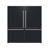 FORNO Espresso Milano 62" 34.4 cu. ft. Side-By-Side Refrigerator with Ice Maker in Black with Silver Accents, FFFFD1787-60BLK