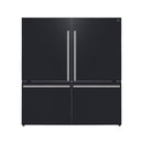 FORNO Espresso Milano 62" 34.4 cu. ft. Side-By-Side Refrigerator with Ice Maker in Black with Silver Accents, FFFFD1787-60BLK