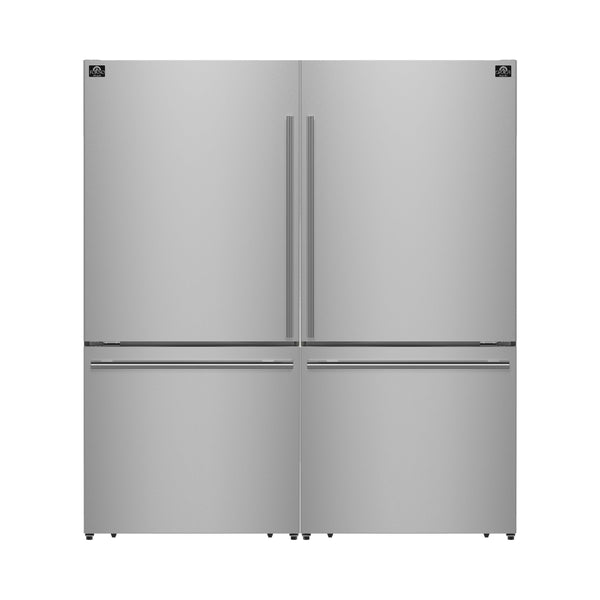 FORNO Espresso Milano 62" 34.4 cu. ft. Side-By-Side Refrigerator with Ice Maker in Stainless Steel, FFFFD1787-60S