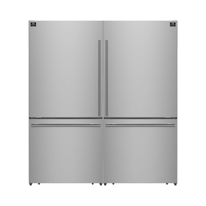 FORNO Espresso Milano 62" 34.4 cu. ft. Side-By-Side Refrigerator with Ice Maker in Stainless Steel, FFFFD1787-60S