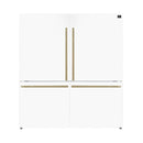 FORNO Espresso Milano 62" 34.4 cu. ft. Side-By-Side Refrigerator with Ice Maker in White with Antique Brass Accents, FFFFD1787-60WHT