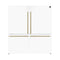 FORNO Espresso Milano 62" 34.4 cu. ft. Side-By-Side Refrigerator with Ice Maker in White with Antique Brass Accents, FFFFD1787-60WHT
