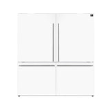 FORNO Espresso Milano 62" 34.4 cu. ft. Side-By-Side Refrigerator with Ice Maker in White with Silver Accents, FFFFD1787-60WHT