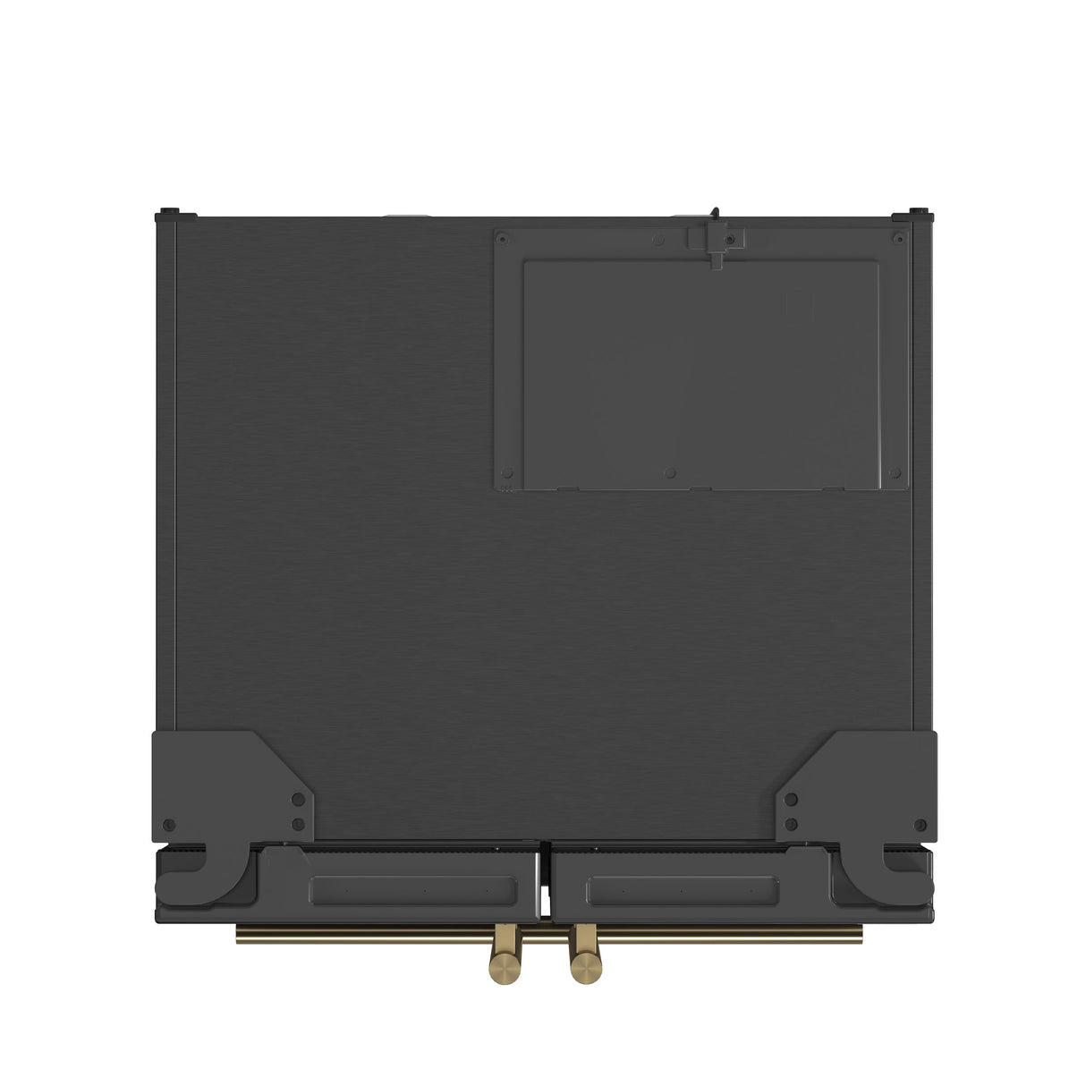 FORNO Espresso Gallipoli 30" 17.5 Cu. Ft. Refrigerator with Ice Maker in Black with Antique Brass Handles, FFFFD1974-31BLK