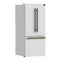 FORNO Espresso Gallipoli 30" 17.5 Cu. Ft. Refrigerator with Ice Maker in White with Antique Brass Handles, FFFFD1974-31WHT