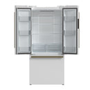 FORNO Espresso Gallipoli 30" 17.5 Cu. Ft. Refrigerator with Ice Maker in White with Antique Brass Handles, FFFFD1974-31WHT