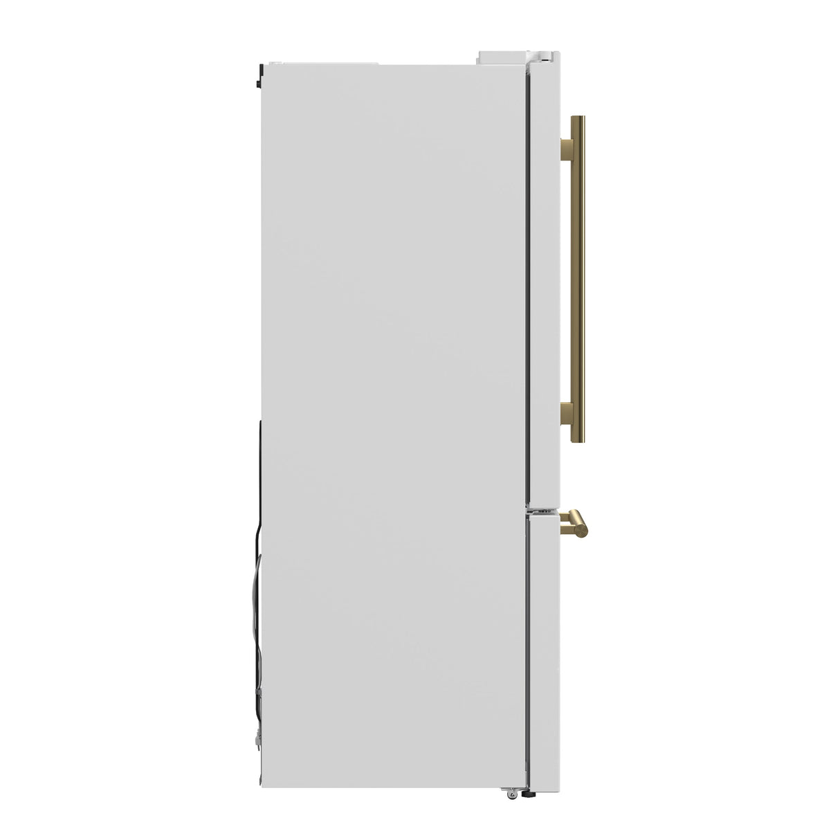 FORNO Espresso Gallipoli 30" 17.5 Cu. Ft. Refrigerator with Ice Maker in White with Antique Brass Handles, FFFFD1974-31WHT