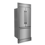 FORNO Gallipoli 35" 17.5 cu. ft. French Door Built-In Refrigerator in Stainless Steel with Ice Maker and Modern Trim Kit, FFFFD1974-35MG