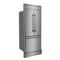 FORNO Gallipoli 35" 17.5 cu. ft. French Door Built-In Refrigerator in Stainless Steel with Ice Maker and Modern Trim Kit, FFFFD1974-35MG