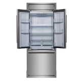 FORNO Gallipoli 35" 17.5 cu. ft. French Door Built-In Refrigerator in Stainless Steel with Ice Maker and Modern Trim Kit, FFFFD1974-35MG