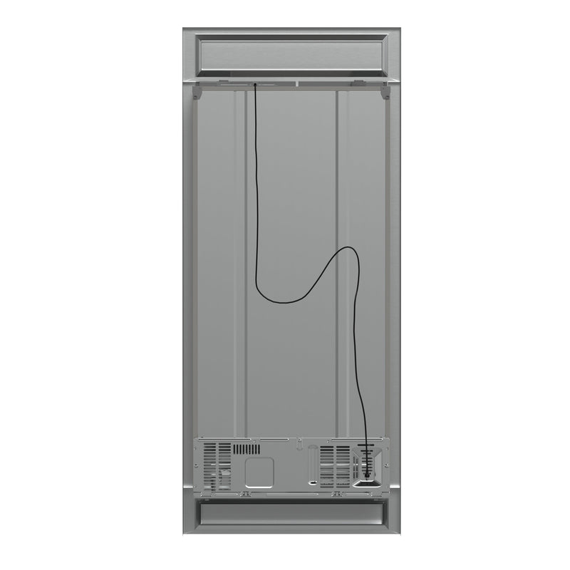 FORNO Salerno 37" 15.6 cu. ft. Side-by-Side Built-In Refrigerator in Stainless Steel and Modern Trim Kit, FFRBI1805-37MG