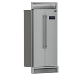 FORNO Salerno 37" 15.6 cu. ft. Side-by-Side Built-In Refrigerator in Stainless Steel and Grill Trim Kit, FFRBI1805-37SG
