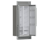 FORNO Salerno 37" 15.6 cu. ft. Side-by-Side Built-In Refrigerator in Stainless Steel and Grill Trim Kit, FFRBI1805-37SG