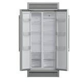 FORNO Salerno 37" 15.6 cu. ft. Side-by-Side Built-In Refrigerator in Stainless Steel and Grill Trim Kit, FFRBI1805-37SG