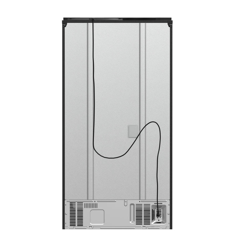 FORNO Espresso Moena 36" 19.2 cu. ft. Refrigerator with Ice Maker in Black with Antique Brass Handles, FFRBI1820-36BLK