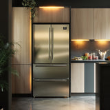 FORNO Moena 36" 19.2 cu. ft. French Door Built-In Refrigerator in Stainless Steel with Ice Maker, FFRBI1820-36SB